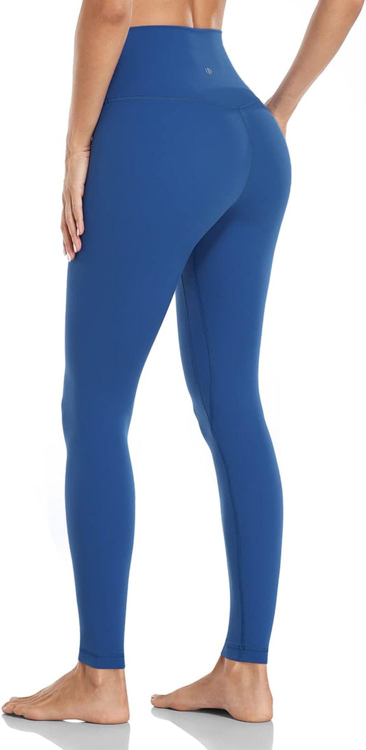 Essential Leggings, High Waisted Compression Workout Soft Pants Athletic Yoga Pants 28"