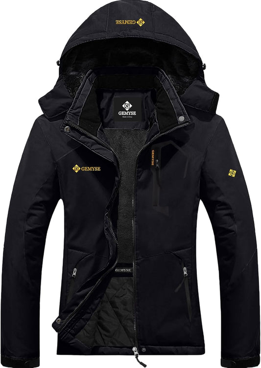 Women'S Ski Snow Jacket Warm Winter Waterproof Coat Snowboard Rain Jacket Hooded Windproof Windbreaker